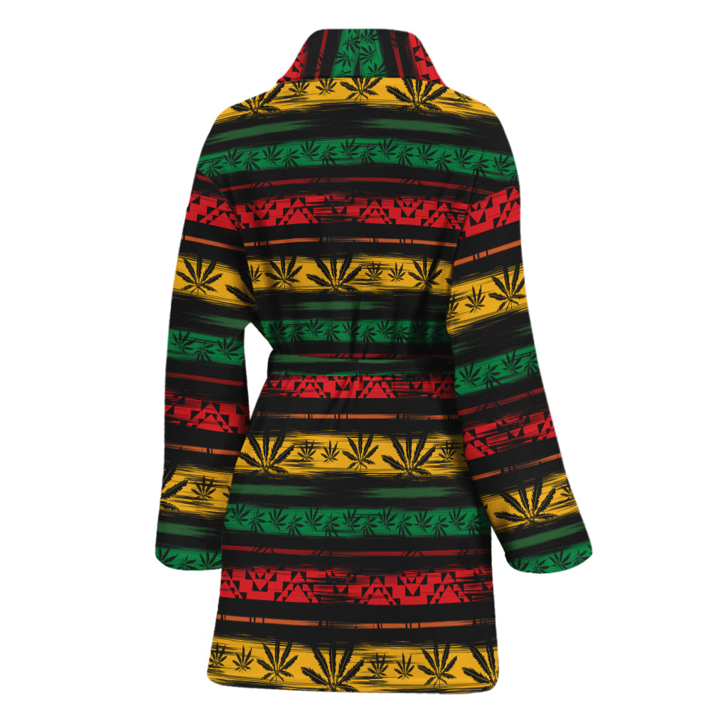 Rastafarian Hemp Pattern Print Women's Bathrobe
