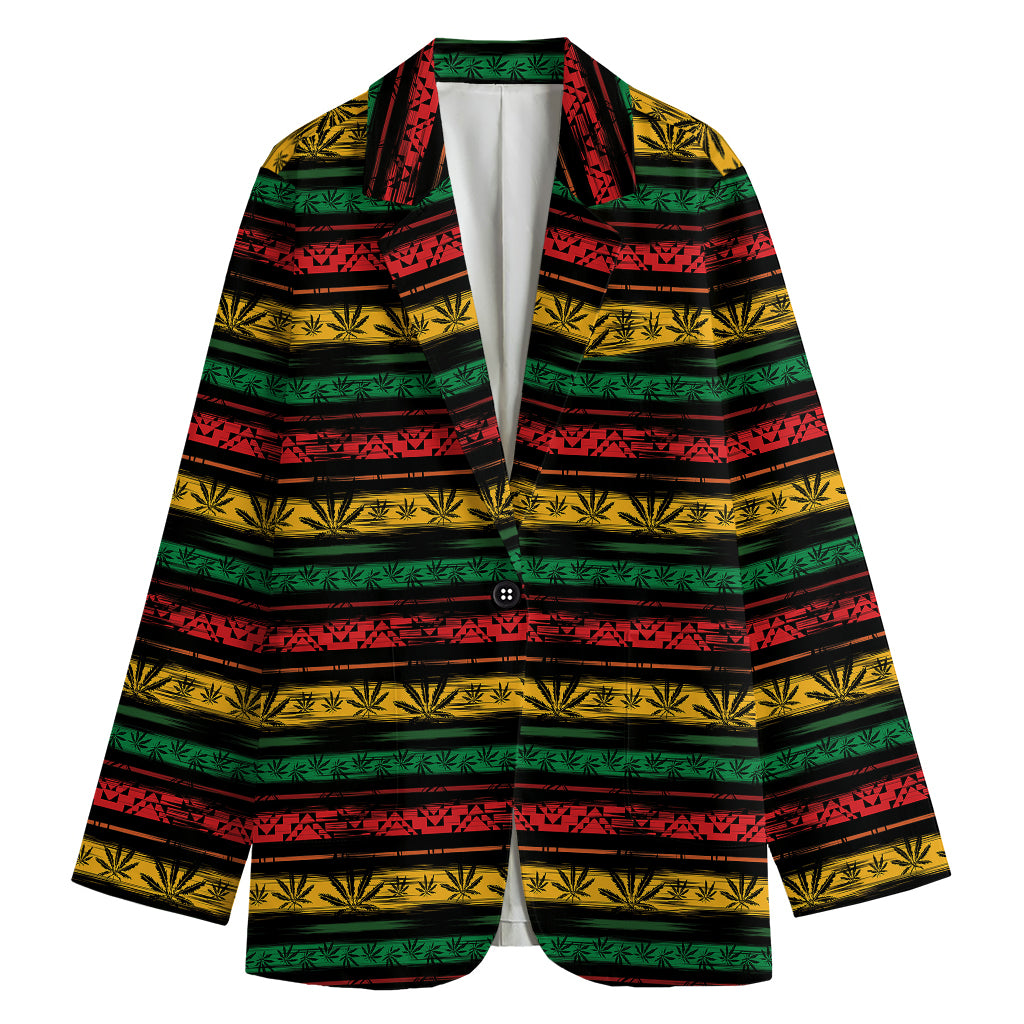 Rastafarian Hemp Pattern Print Women's Blazer