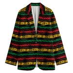 Rastafarian Hemp Pattern Print Women's Blazer