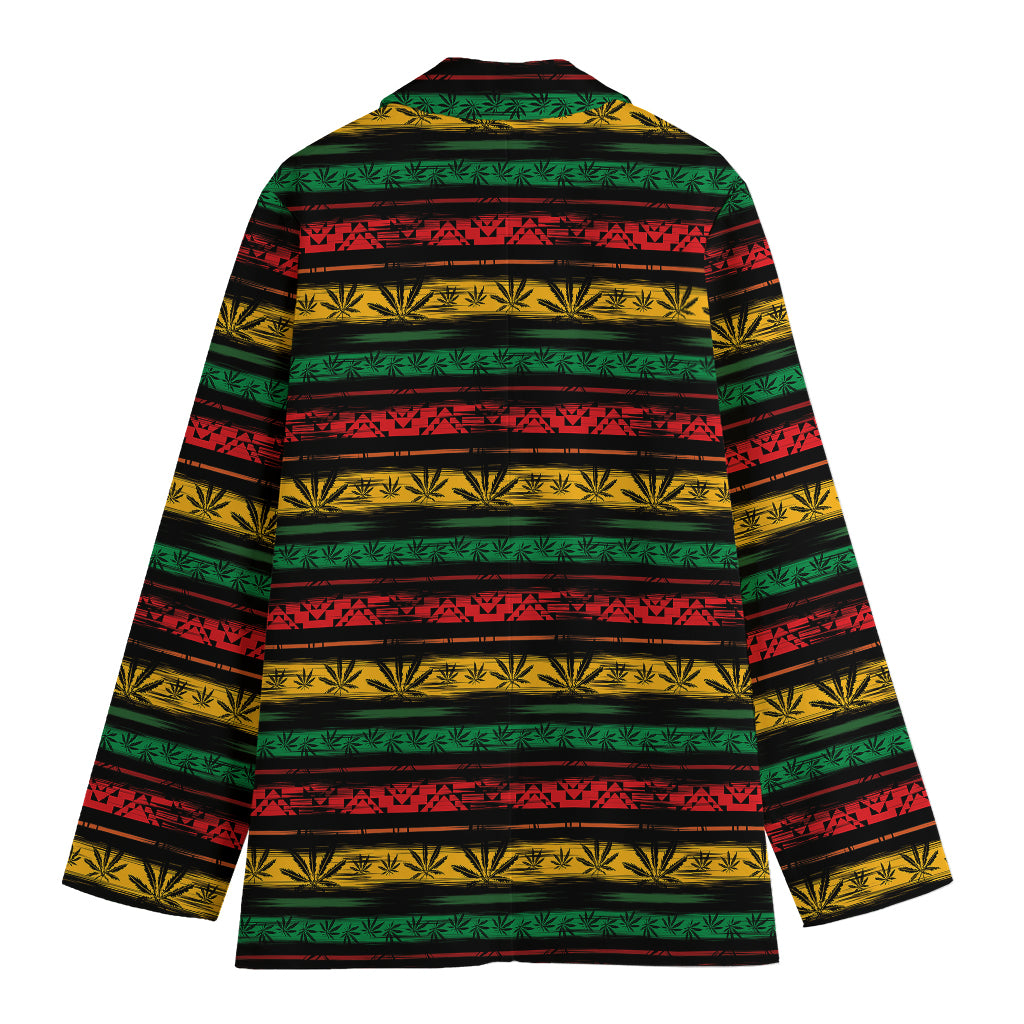 Rastafarian Hemp Pattern Print Women's Blazer