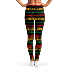 Rastafarian Hemp Pattern Print Women's Leggings