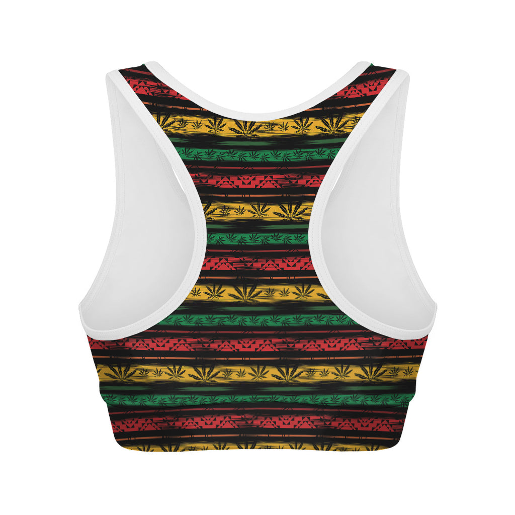 Rastafarian Hemp Pattern Print Women's Sports Bra