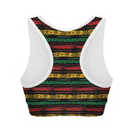 Rastafarian Hemp Pattern Print Women's Sports Bra