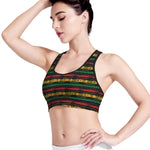 Rastafarian Hemp Pattern Print Women's Sports Bra