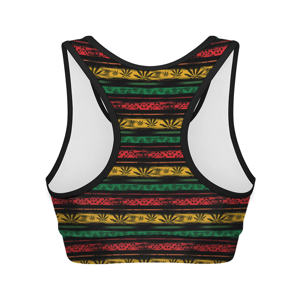 Rastafarian Hemp Pattern Print Women's Sports Bra