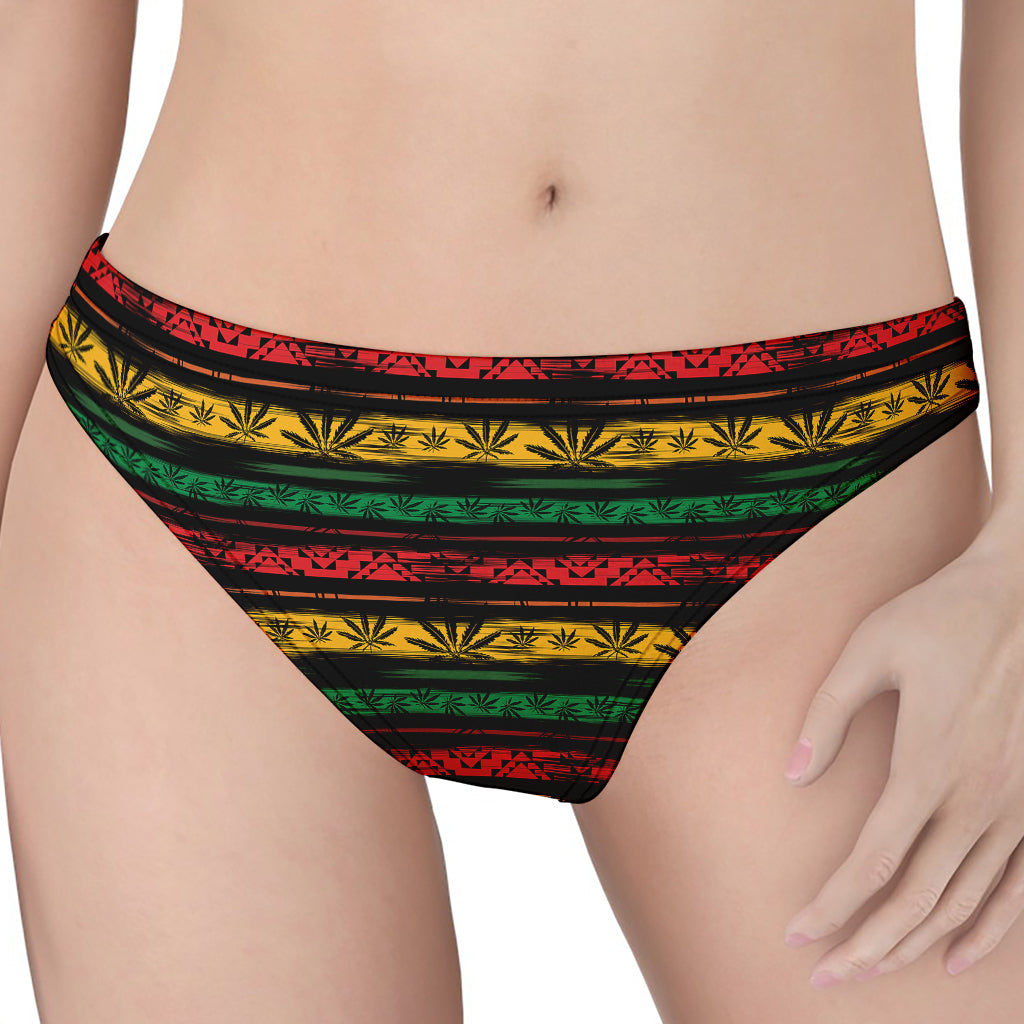 Rastafarian Hemp Pattern Print Women's Thong