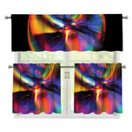 Rave Bubble Print 3 Piece Kitchen Curtains