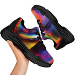 Rave Bubble Print Black Chunky Shoes