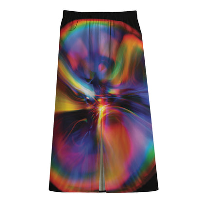Rave Bubble Print Cotton Front Slit Maxi Skirt