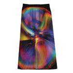 Rave Bubble Print Cotton Front Slit Maxi Skirt