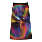 Rave Bubble Print Cotton Front Slit Maxi Skirt