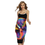Rave Bubble Print Cross Back Cami Dress