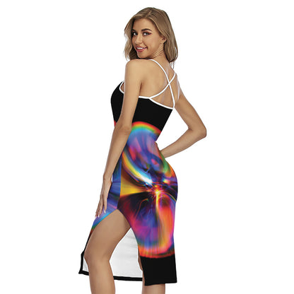 Rave Bubble Print Cross Back Cami Dress