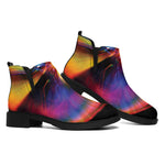 Rave Bubble Print Flat Ankle Boots