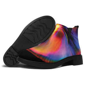 Rave Bubble Print Flat Ankle Boots