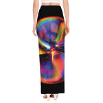 Rave Bubble Print High Slit Maxi Skirt