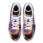 Rave Bubble Print High Top Leather Sneakers