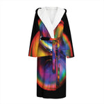 Rave Bubble Print Hooded Bathrobe
