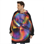 Rave Bubble Print Hoodie Blanket