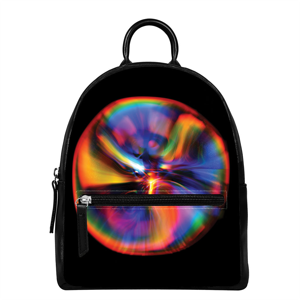 Rave Bubble Print Leather Backpack