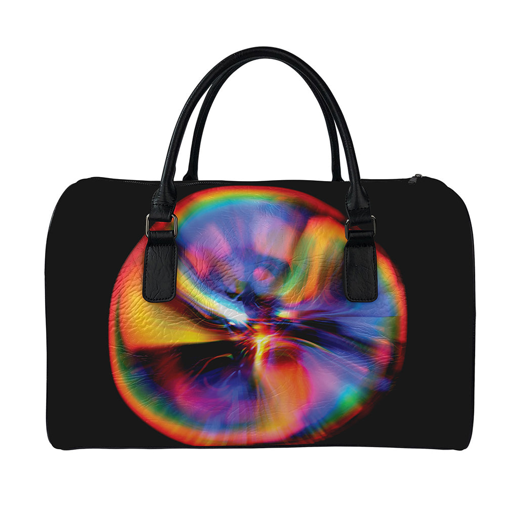 Rave Bubble Print Leather Duffle Bag