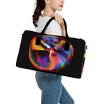 Rave Bubble Print Leather Duffle Bag