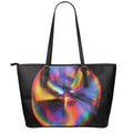 Rave Bubble Print Leather Tote Bag With Zipper
