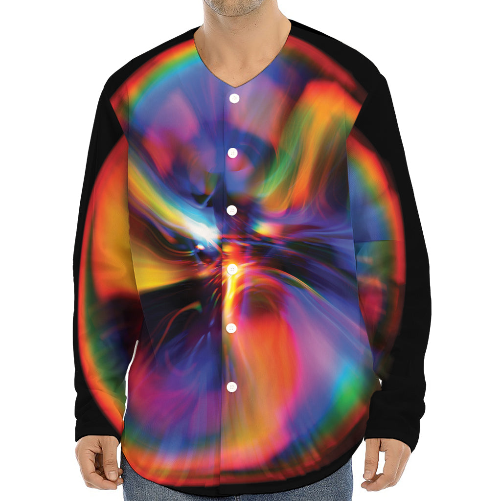 Rave Bubble Print Long Sleeve Baseball Jersey