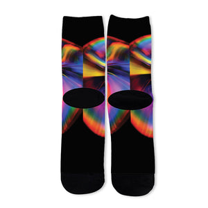 Rave Bubble Print Long Socks