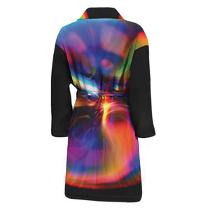 Rave Bubble Print Men's Bathrobe