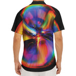 Rave Bubble Print Men's Deep V-Neck Shirt