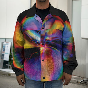 Rave Bubble Print Men's Shirt Jacket