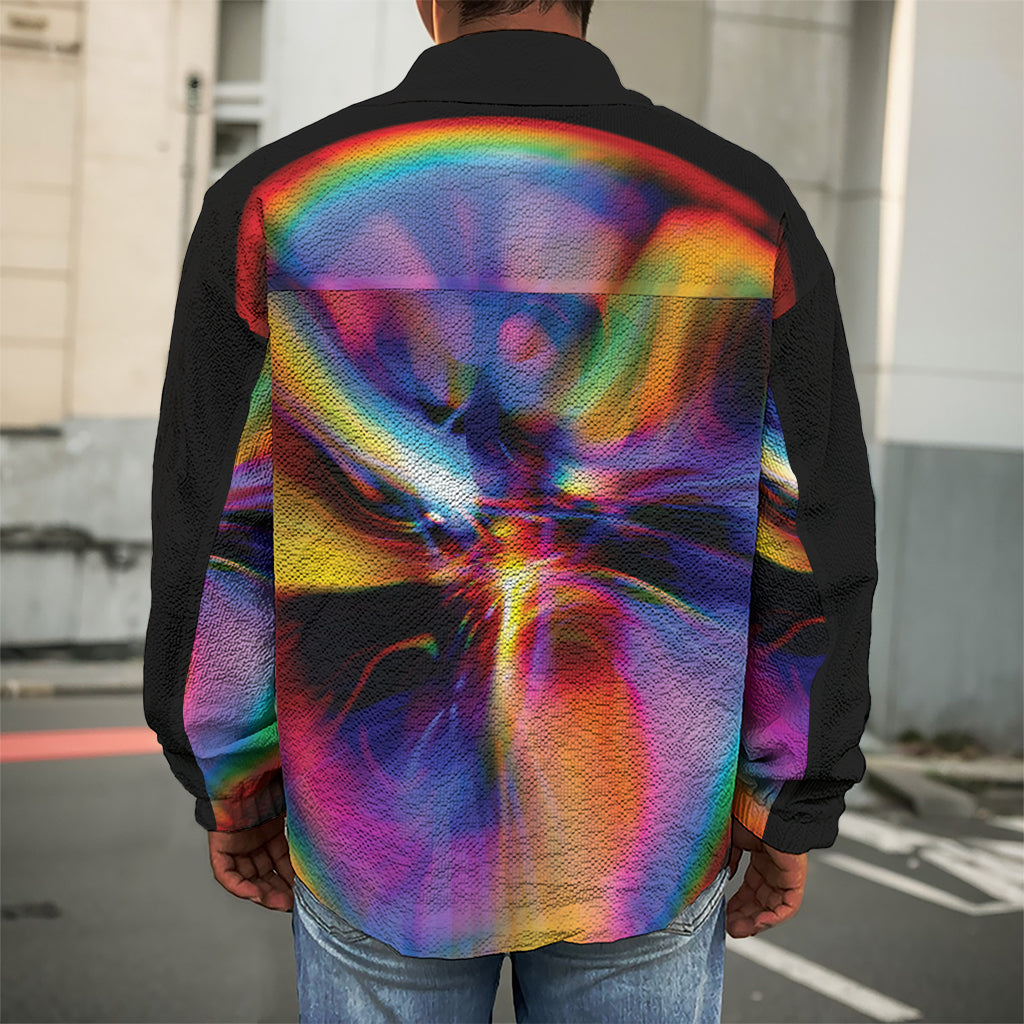 Rave Bubble Print Men's Shirt Jacket