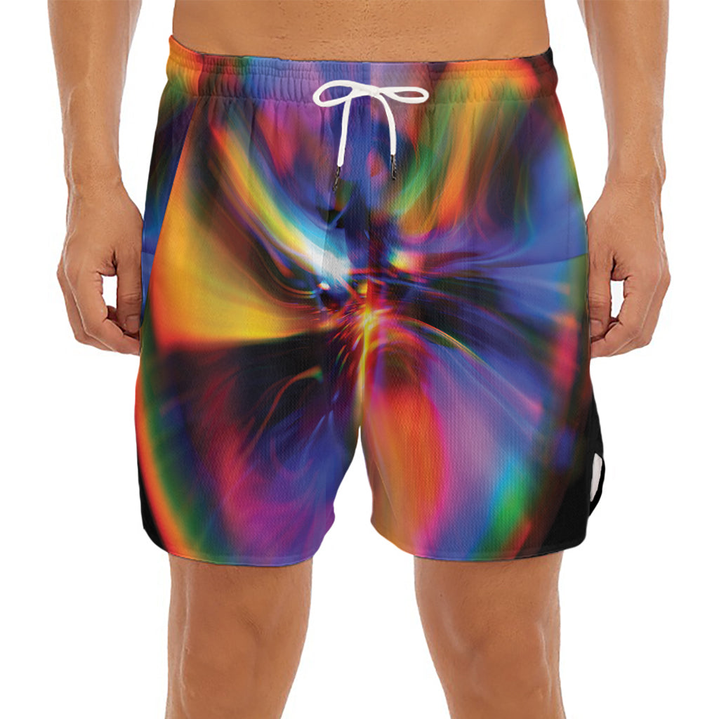 Rave Bubble Print Men's Split Running Shorts