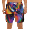 Rave Bubble Print Men's Split Running Shorts