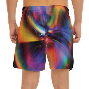 Rave Bubble Print Men's Split Running Shorts