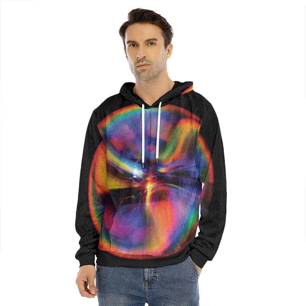 Rave Bubble Print Men's Velvet Pullover Hoodie