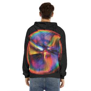 Rave Bubble Print Men's Velvet Pullover Hoodie