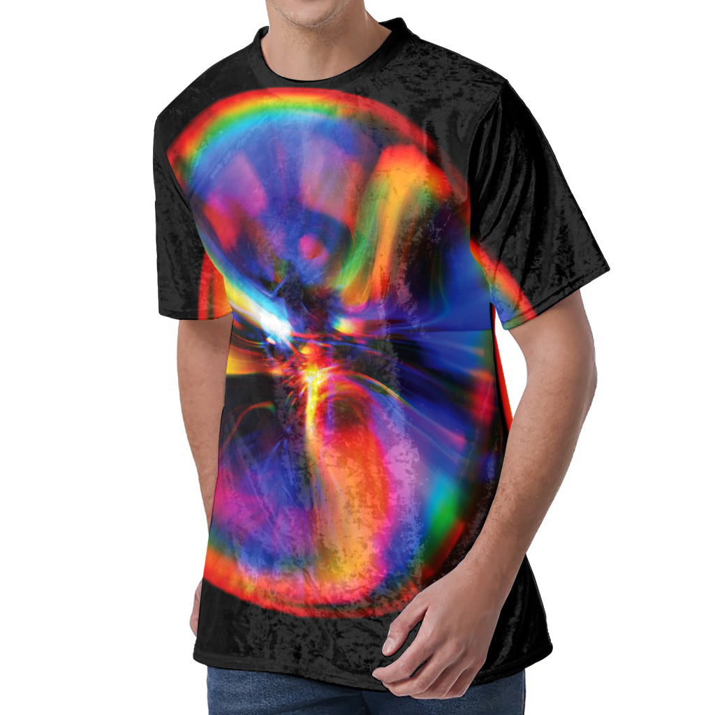 Rave Bubble Print Men's Velvet T-Shirt