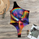 Rave Bubble Print One Shoulder Bodysuit