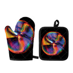 Rave Bubble Print Oven Mitt And Pot Holder Set