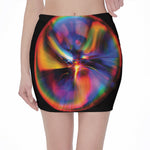 Rave Bubble Print Pencil Mini Skirt