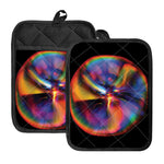 Rave Bubble Print Pot Holders With Pocket