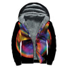 Rave Bubble Print Sherpa Lined Zip Up Hoodie