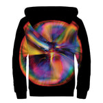 Rave Bubble Print Sherpa Lined Zip Up Hoodie