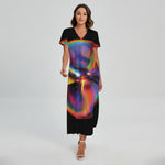 Rave Bubble Print Short Sleeve Maxi Dress