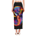 Rave Bubble Print Side Slit Maxi Skirt