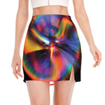 Rave Bubble Print Side Slit Mini Skirt