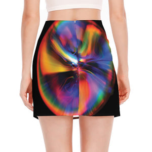 Rave Bubble Print Side Slit Mini Skirt