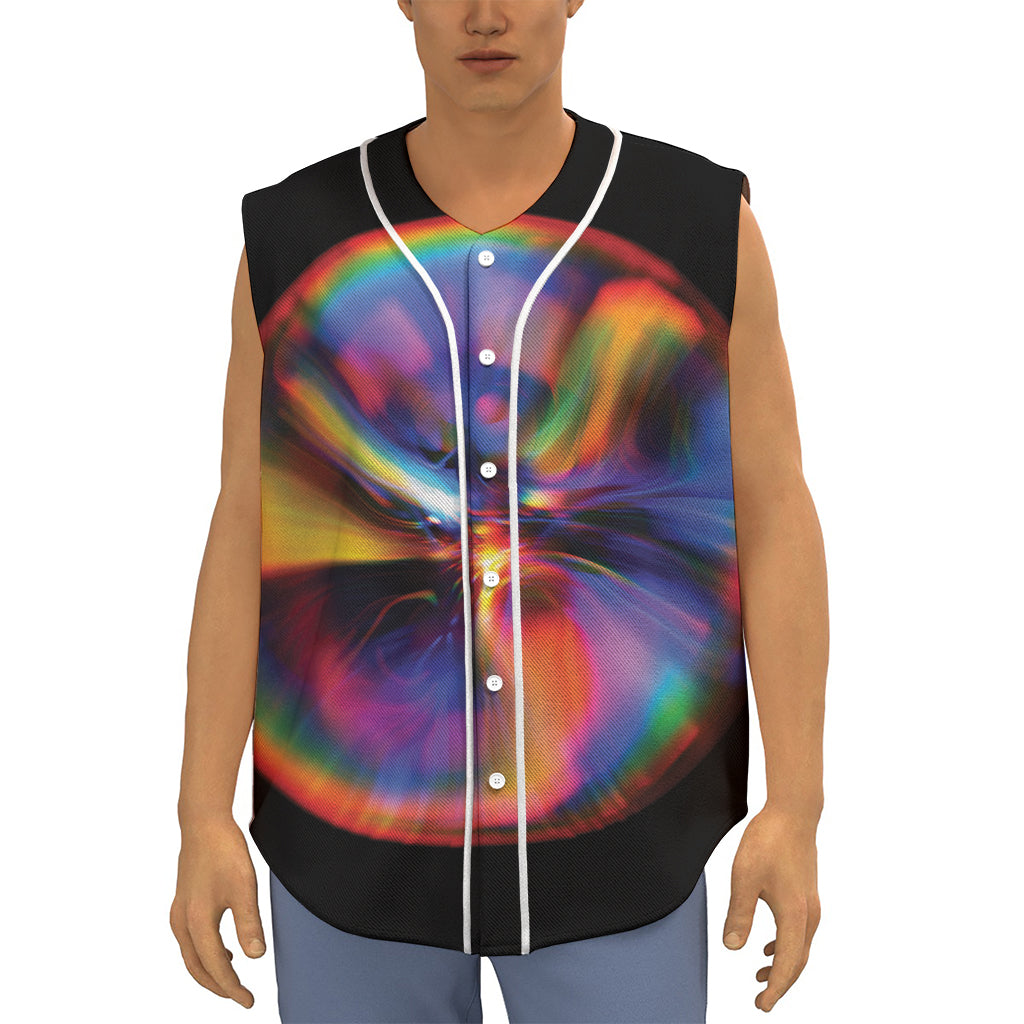 Rave Bubble Print Sleeveless Baseball Jersey